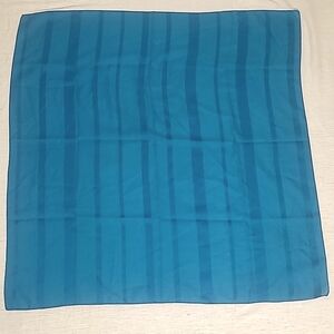 Scarf Square Turquoise Blue Monochromatic stripes & tiny polka-dots 30" x 30"